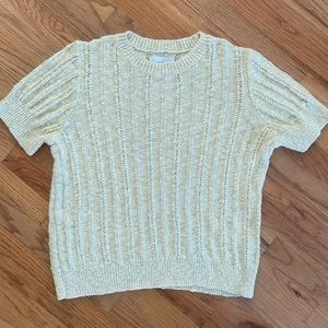 LUCKY Brand Ivory XL Cotton Blend Pullover short sleeve sweater